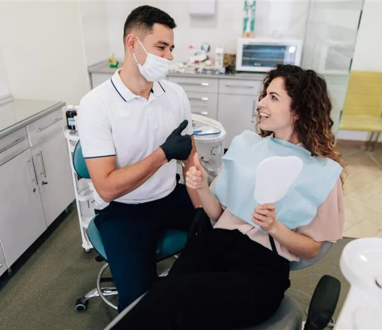 Dentist with patient